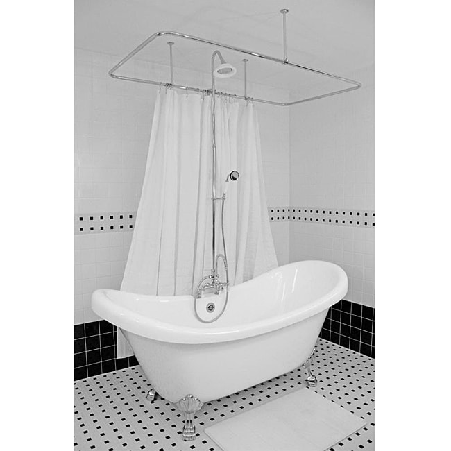 Spa Collection 73-inch Double-slipper Clawfoot Tub and Shower Pack