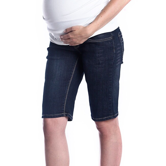 Lilac Clothing Womens Maternity Denim Bermuda Shorts