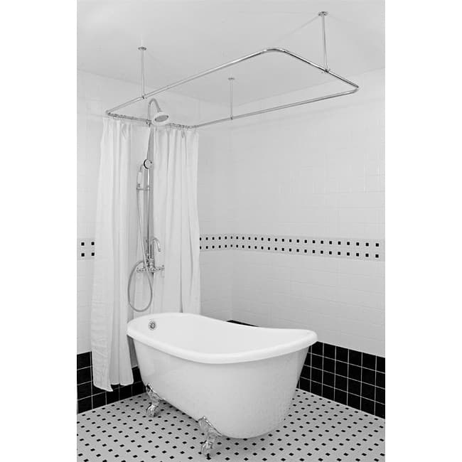 Spa Collection 58-inch Swedish Slipper Clawfoot Tub and Shower Pack