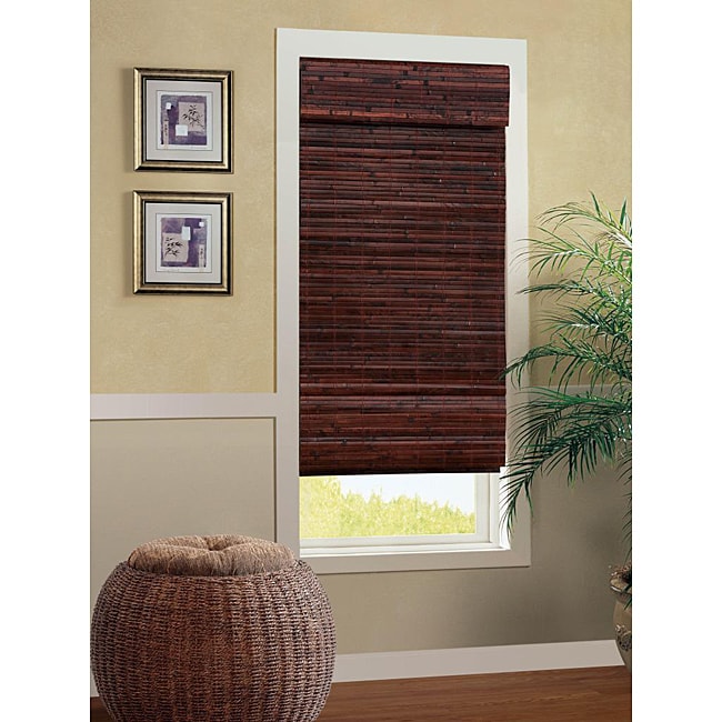 Mahogany Cordless Bamboo Roman Shade (48 in. x 72 in.)