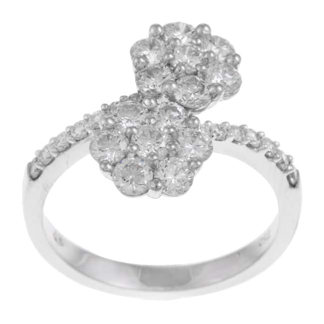 Kabella 18k White Gold 1 1/2ct TDW Diamond Bypass Ring (G-H, VS1-VS2)