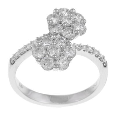 Kabella 18k White Gold 1 1/2ct TDW Diamond Bypass Ring (G-H, VS1-VS2)