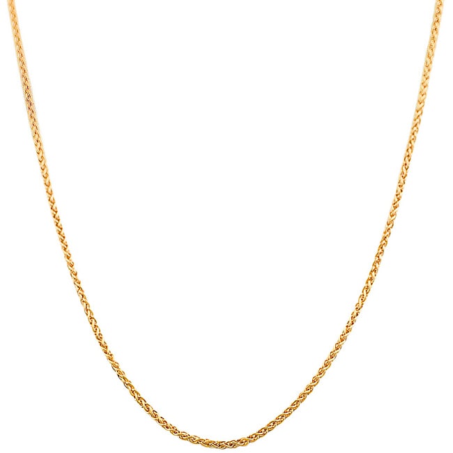 14k Rose Gold 18 inch Round Wheat Chain  