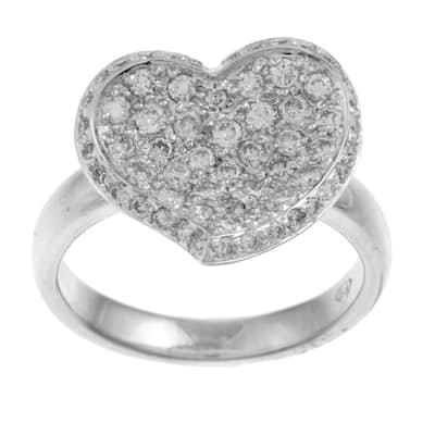 Kabella 18k White Gold 7/8ct TDW Diamond Heart Ring (H-I, SI1-SI2)