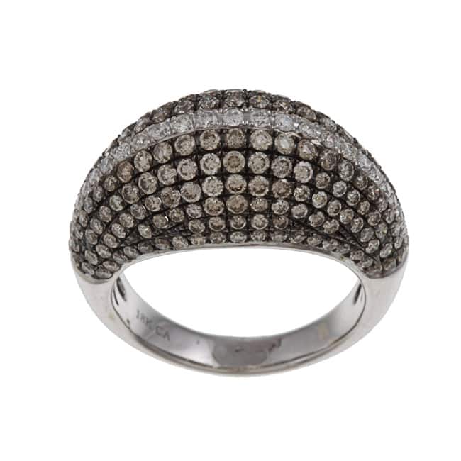 Kabella 18k White Gold 2 1/6ct TDW White and Brown Diamond Ring (G-H, VS1-VS2)