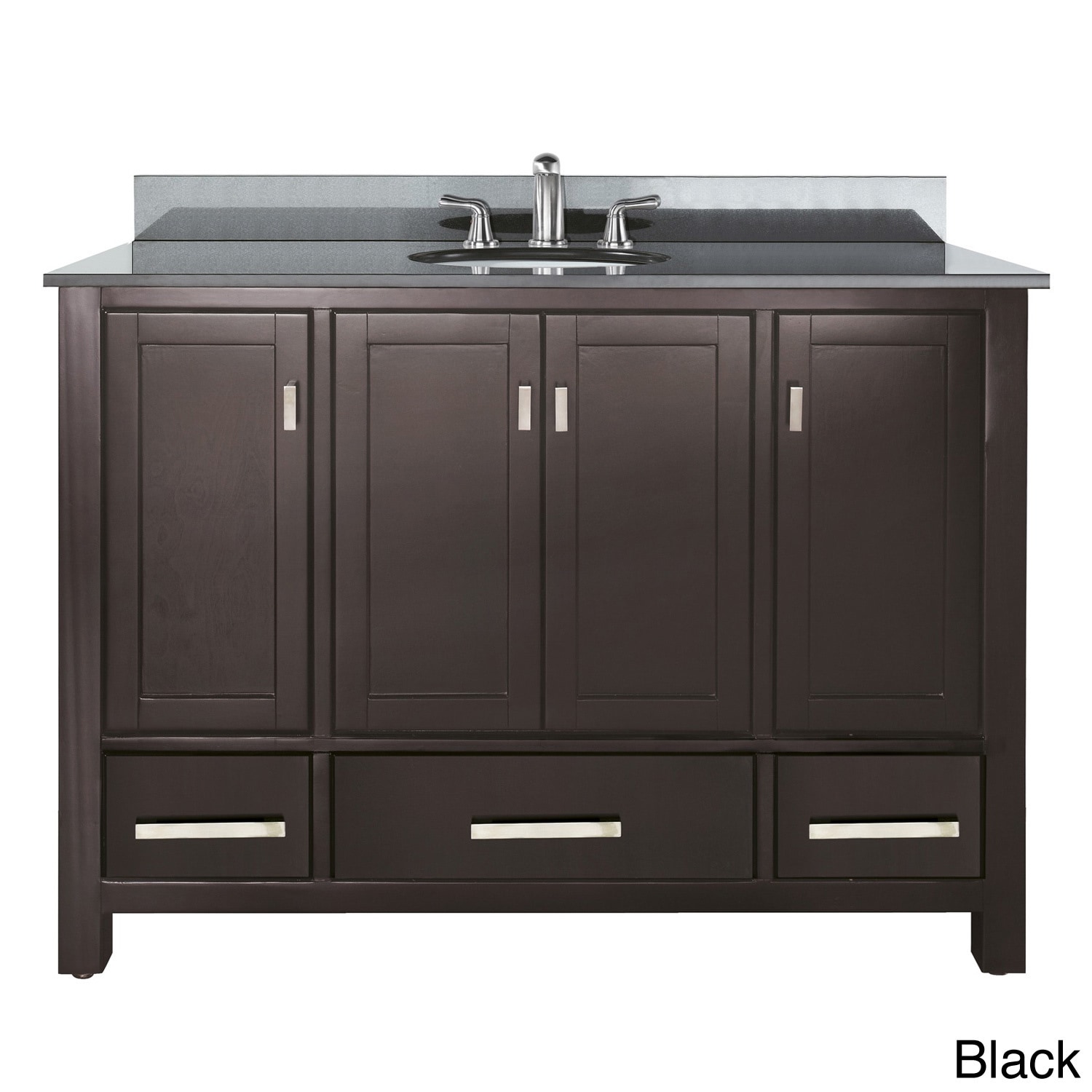   48 inch Beige Marble Top and Sink Espresso Vanity  