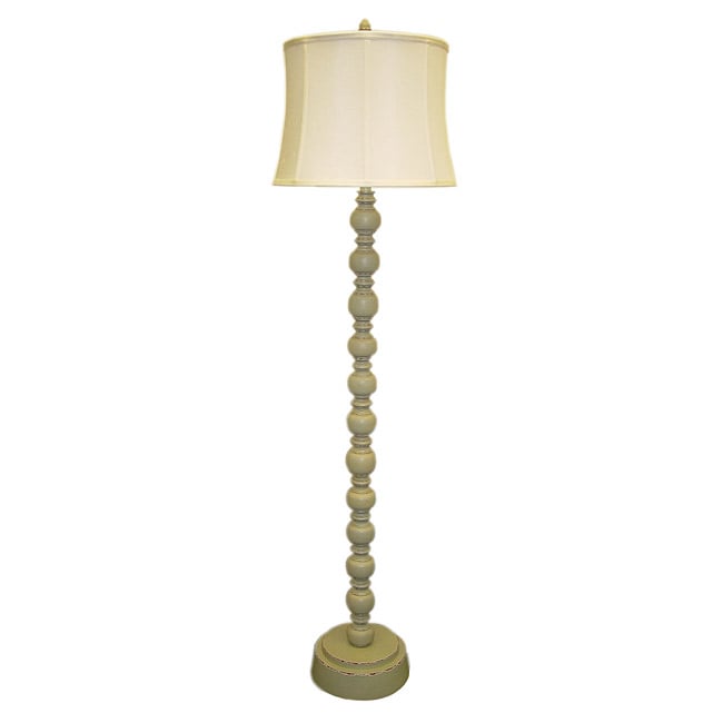 Luisito Sage Distressed Wooden Floor Lamp  