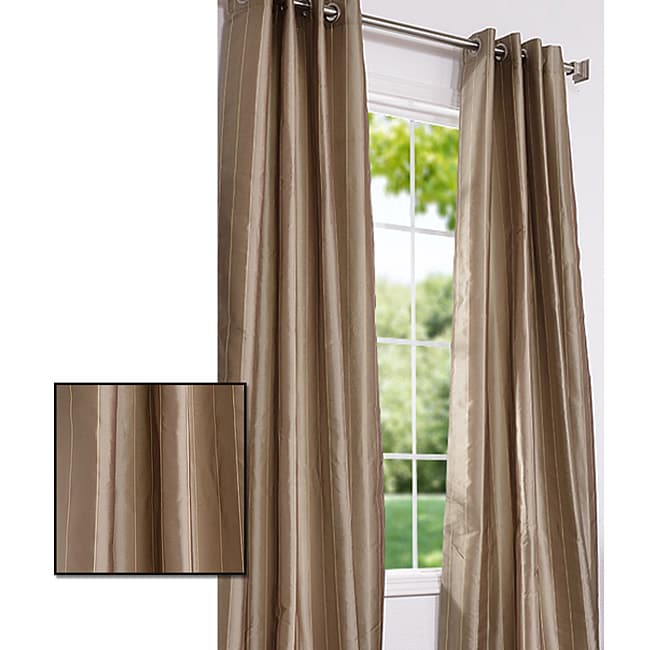 Latte Faux Silk Jacquard 106 inch Curtain Panel