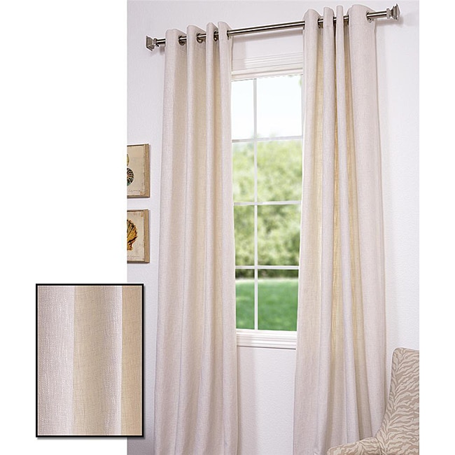 Exclusive Fabrics Grommet Light Cream Cotton Linen 96-inch Curtain Panel