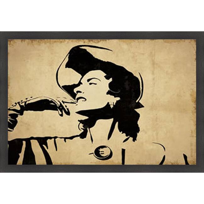 Wild Apple Portfolio 'Parisian Model' Framed Print Art - Tan