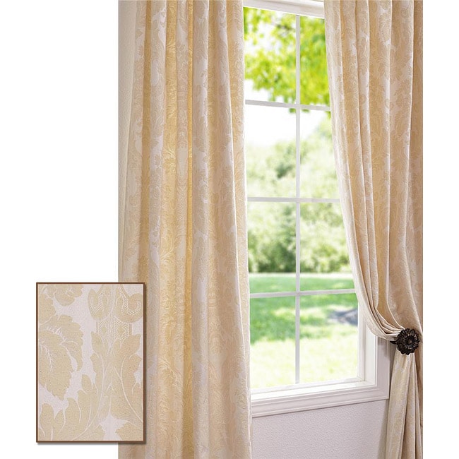 Mayfair Cream Cotton 106 inch Damask Curtain Panel  