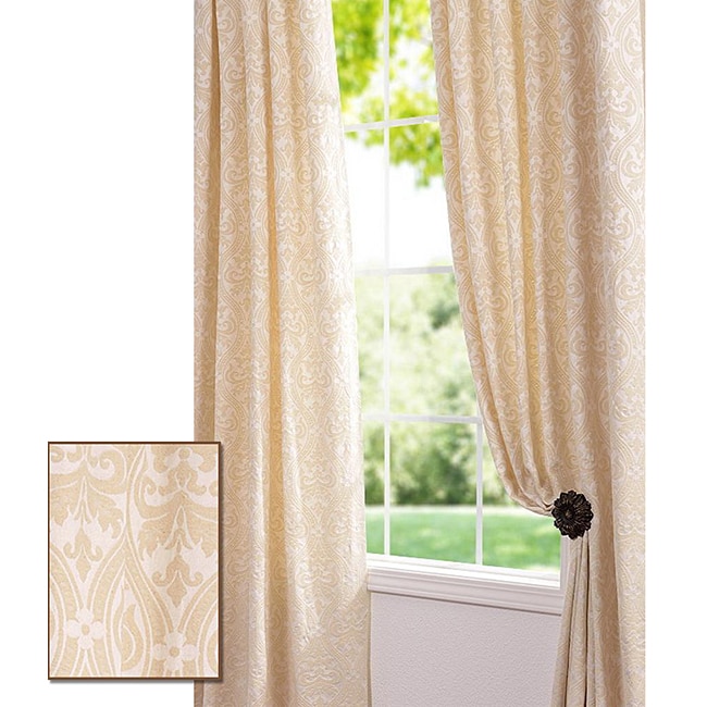 Westminster Cream Color 106 inch Cotton Damask Curtain Panel