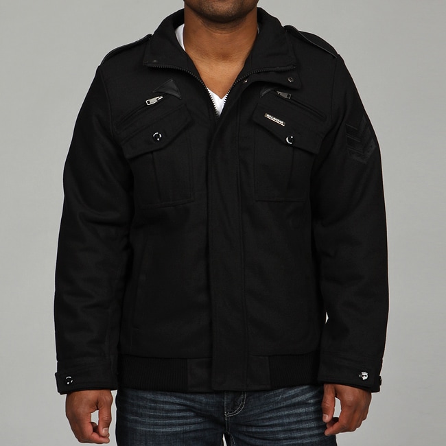 Rocawear Mens Wool Twill Bomber Coat