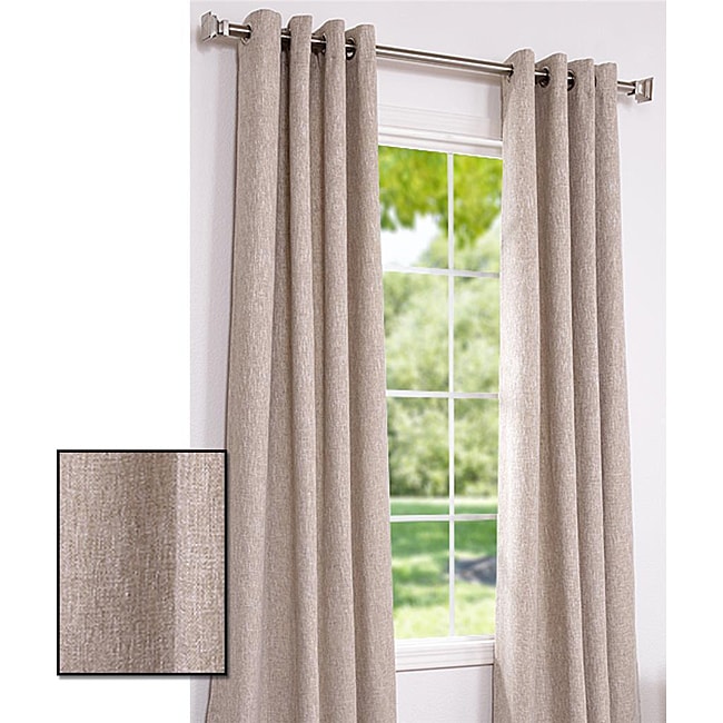 Oatmeal Cotton Linen 96 inch Grommet Curtain Panel  