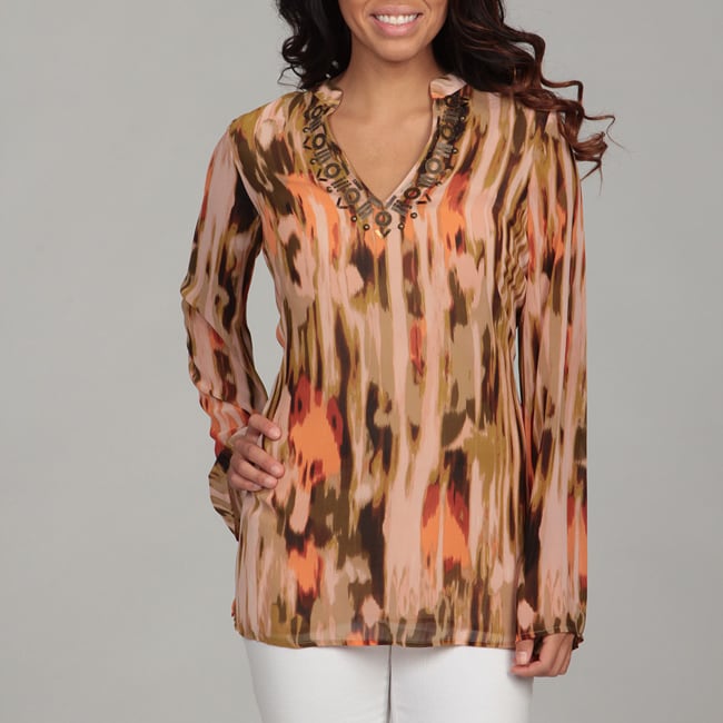 Calvin Klein Womens Melon Bead embellished Tunic Price $28.99