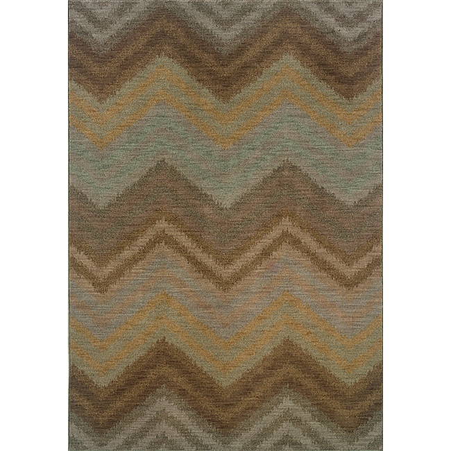 Hayworth Brown/blue Area Rug (67 X 96)