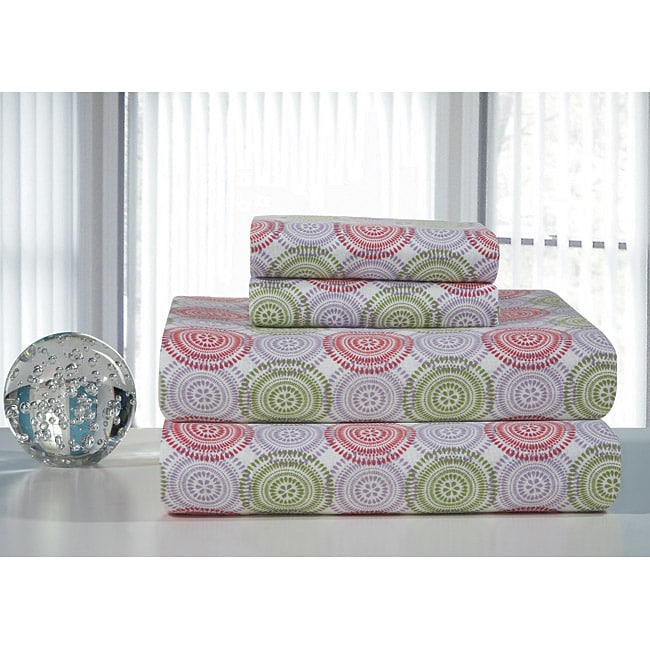 Starburst Printed Flannel Sheet Set  