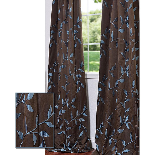 Exclusive Fabrics Textured Vine Chocolate 120-inch Jacquard Curtain Panel