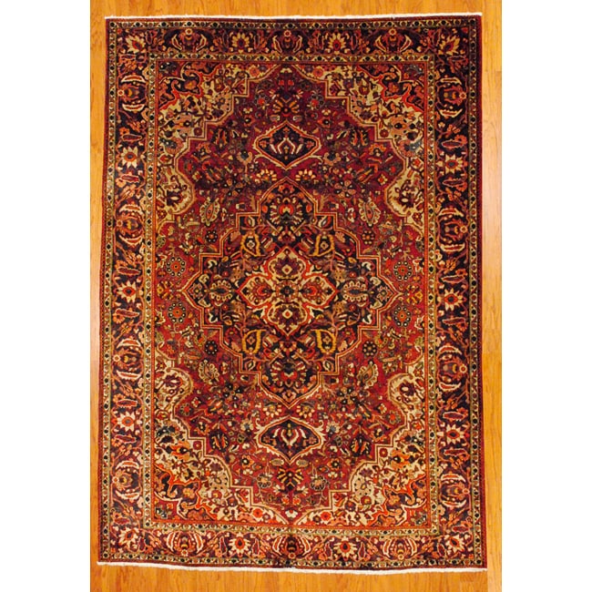 Persian Hand Knotted Bakhtiari Red/Blue Wool Rug (7 x 10'1) 7x9   10x14 Rugs