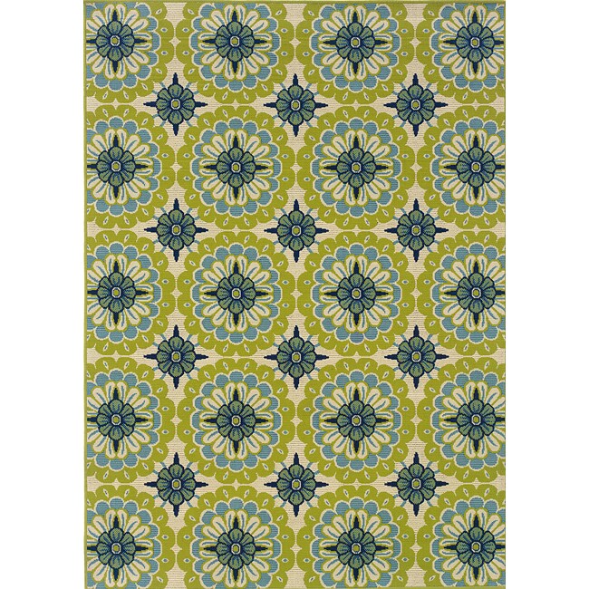 Green/Ivory Outdoor Area Rug (310 x 56)