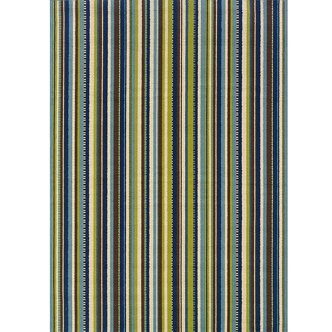 Catalina Blue/ Brown Outdoor Area Rug (710 x 10 