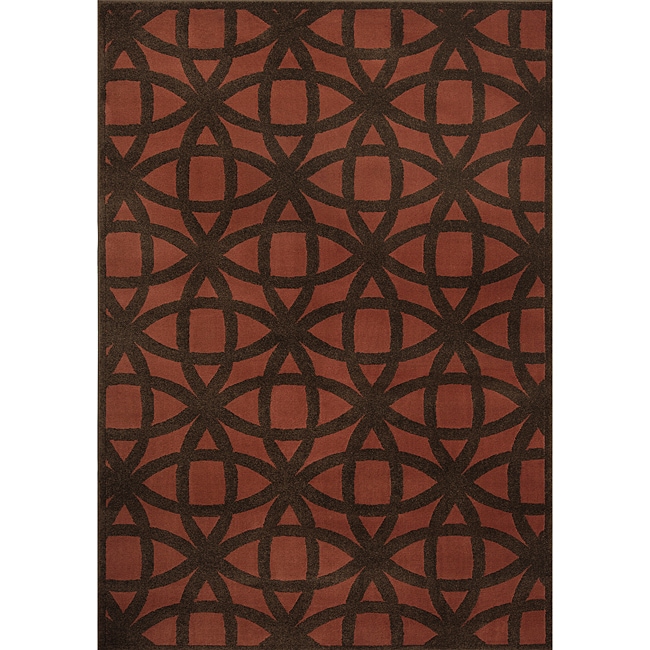 Miramar Rust/Brown Geometric Area Rug (710 x 100)  