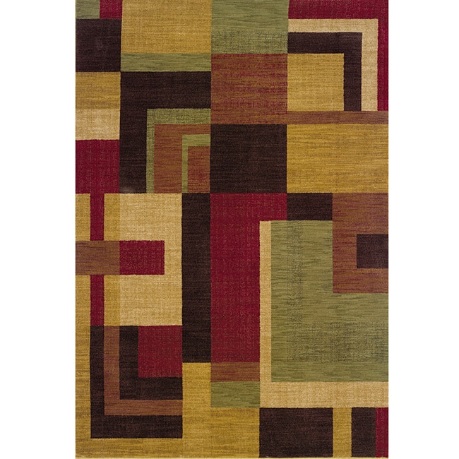 Ellington Red/gold Contemporary Area Rug (78 X 1010)