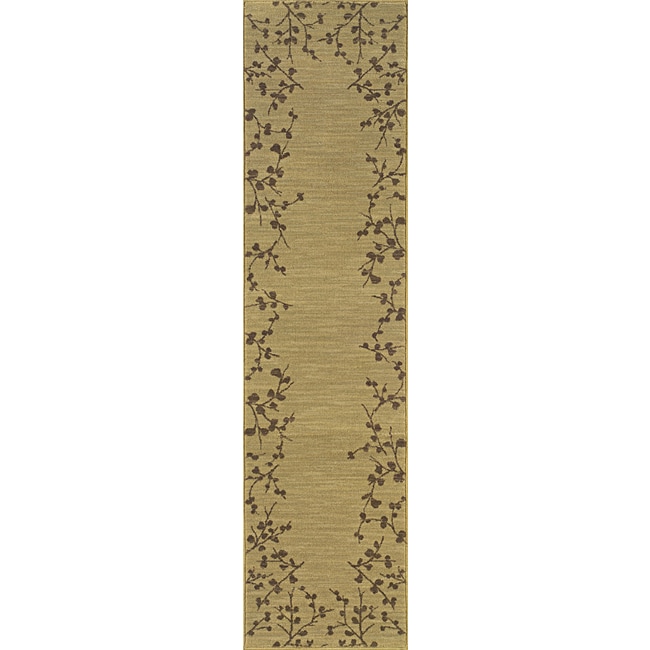 Ellington Beige/Brown Transitional Area Runner Rug (111 x 76