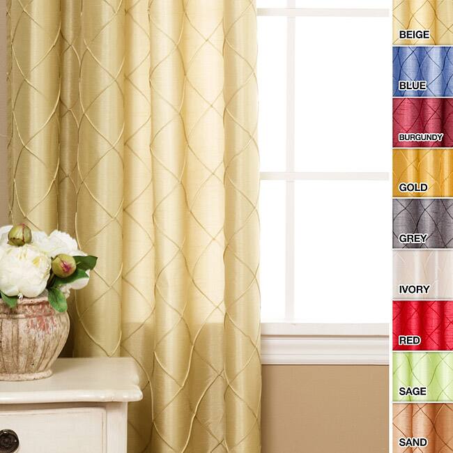 Faux Silk Pintuck 84-inch Curtain Panel Pair