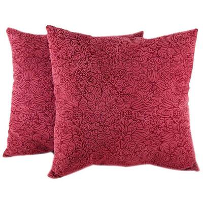 Pink Flowers Throw Pillows (Set of 2)