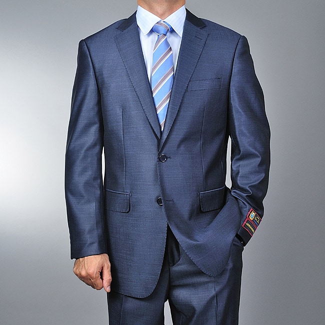 Giorgio Fiorelli Mens Metallic Blue 2 button Suit  