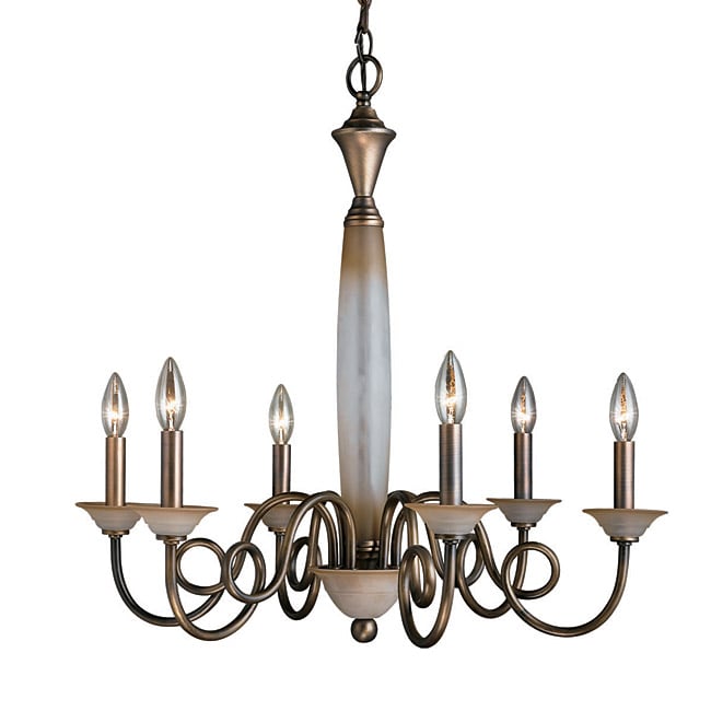 Woodbridge Lighting Mayfield 6-light Classic Brass Chandelier (Mayfield 6-light Classic brass Chandelier) - Chandeliers For Bedrooms by Overstock.com