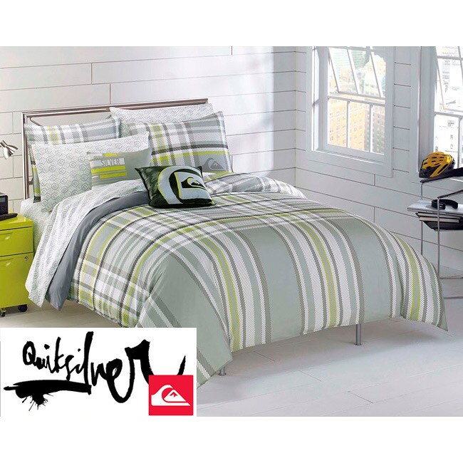 Quiksilver Disruptor Plaid Twin XLsize 2piece Duvet Cover Set Free