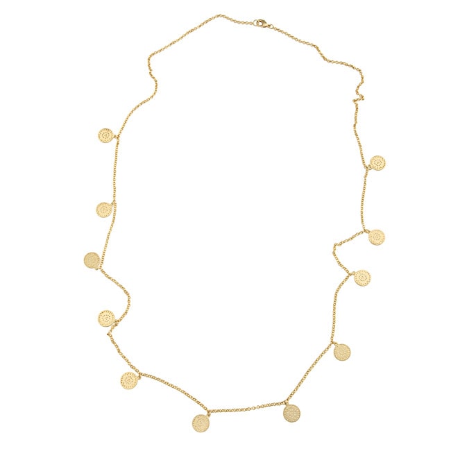 Kate Bissett Goldtone Filigree Disc Charm Necklace Today 