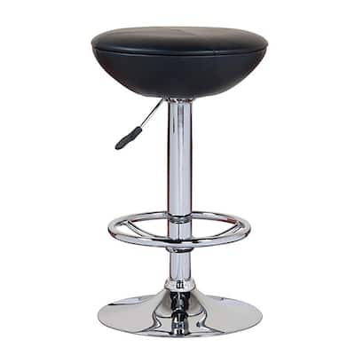 Black Quarter Stitched Adjustable Swivel Stool