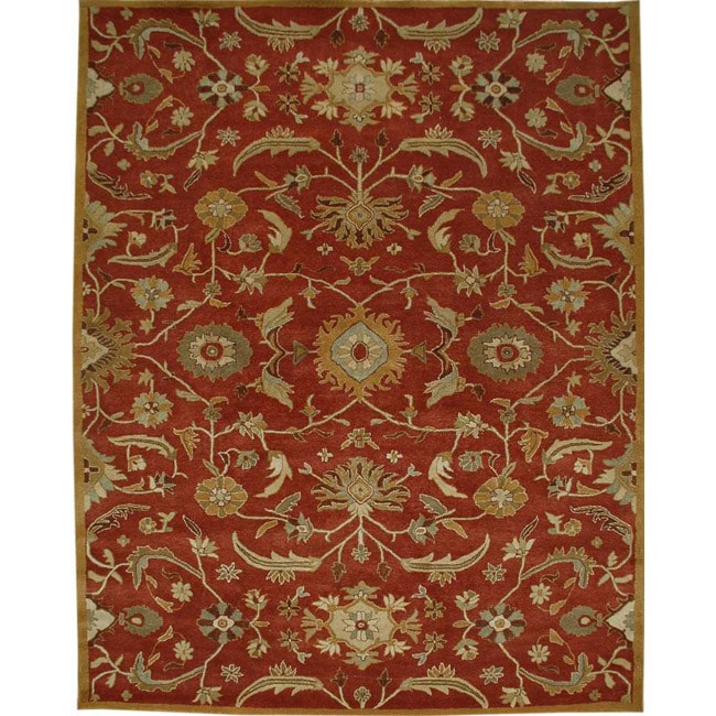 Planta Hand tufted Red Wool Rug (5 x 8)