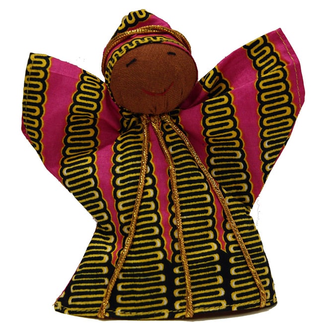 Pink Kitenge Angel Ornament (Rwanda)  