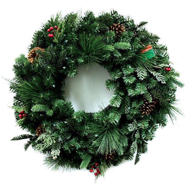 Good Tidings 30 inch Decorative Wreath with LED Lights