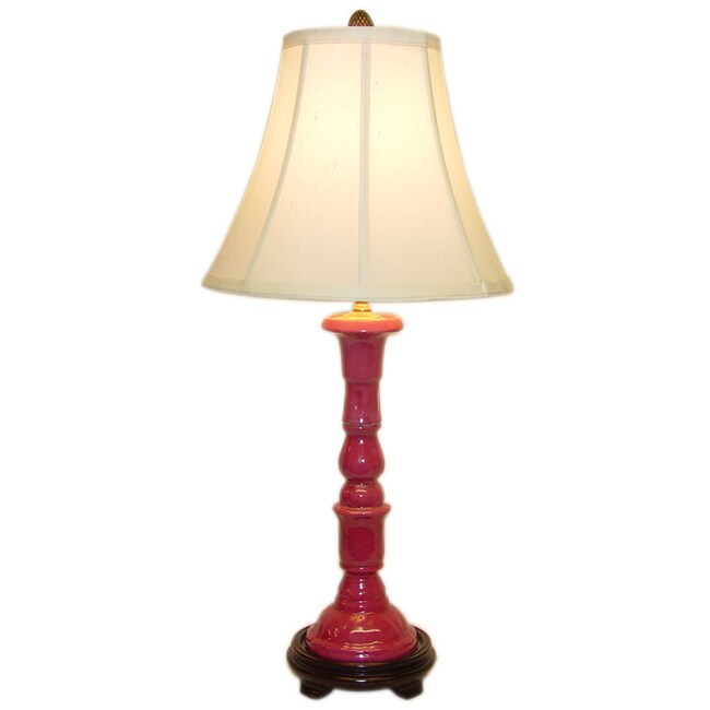 Pink Candlestick Holder Porcelain Table Lamp