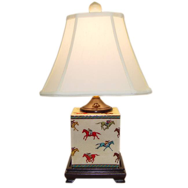 Jockey Design Porcelain Box Table Lamp