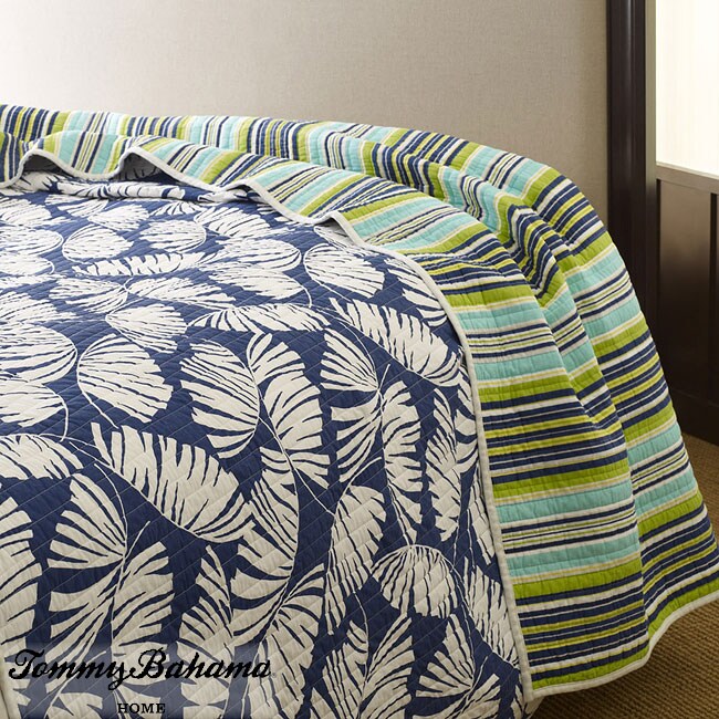 Tommy Bahama Seaside Palms Kingsize 3piece Quilt Set Free Shipping