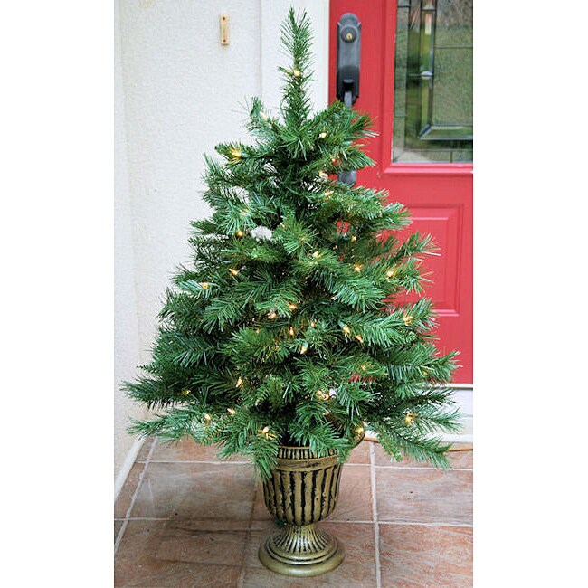 Fraser Fir 4-foot Pre-Lit Artificial Clear-Color Entrance Tree