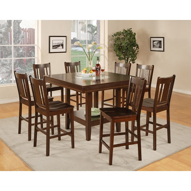 Espresso Finish 9 piece Pub Dining Set