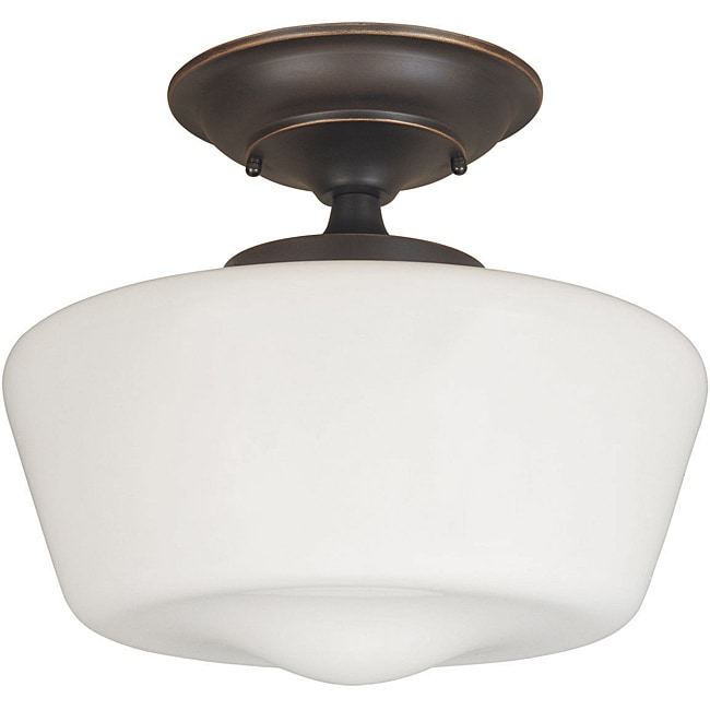 Luray Collection 1 light Oil rubbed Bronze Finish Semi flush Fixture 