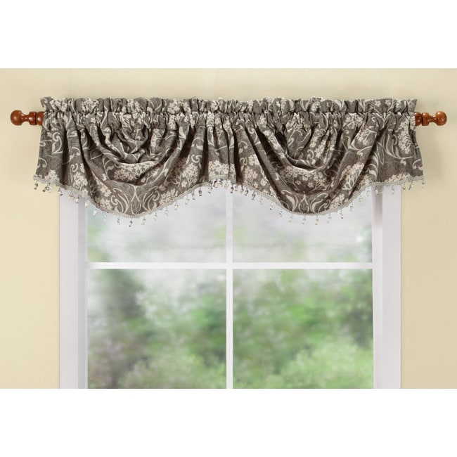 Crushed Lurex Stripe Waterfall Valance  