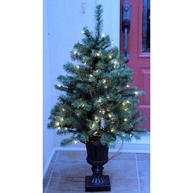 Noble Fir 4-foot Pre-Lit Artificial Entrance Tree
