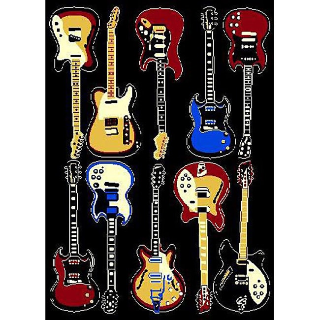 African Adventure Guitar Design Rug (5 x 7)  