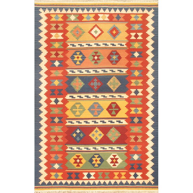 Handwoven Shirvan Kilim Multi Wool Rug (4' x 6') Free Shipping Today