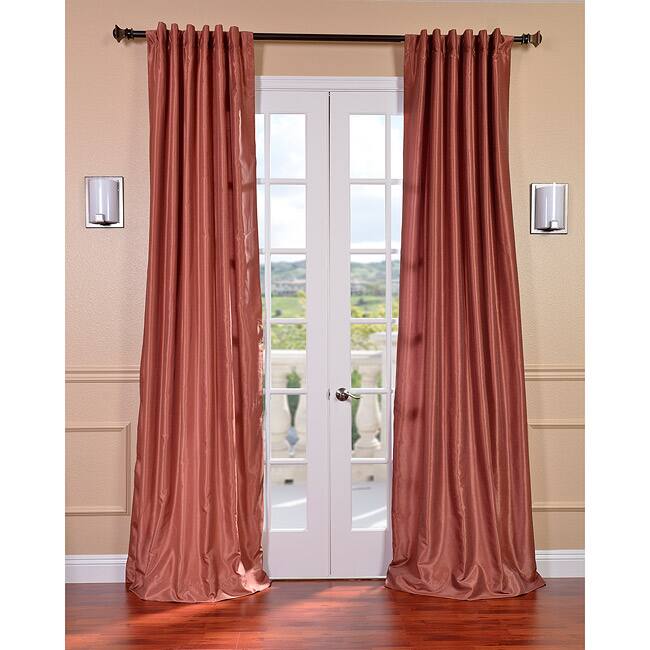 Exclusive Fabrics Spice Vintage Faux Textured Dupioni Silk 96-inch Curtain Panel (1 Panel) - 50 X 96