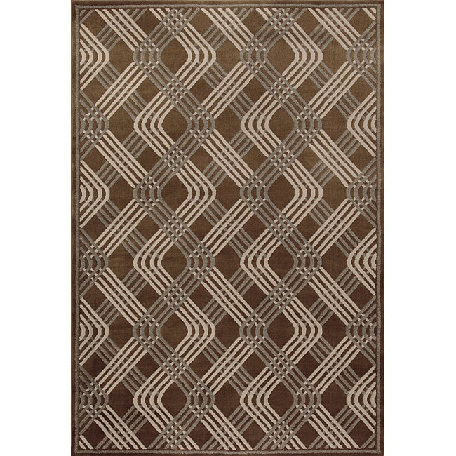 Miramar Brown/ Grey Contemporary Area Rug (910 x 129)